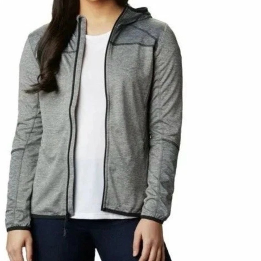 Columbia Heathered Gray Baker Valley Hooded Fleece